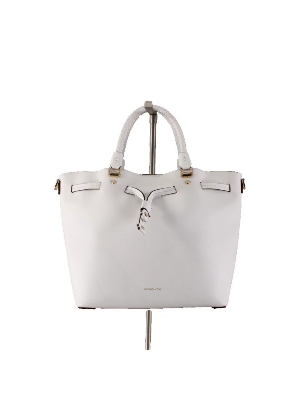 Michael Kors Purse 14 x 10 x 5 White Gold Hardware Leather Purse